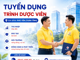Tuyển dụng Trình dược viên địa bàn Phú Yên – Thu nhập hấp dẫn, cơ hội phát triển lâu dài